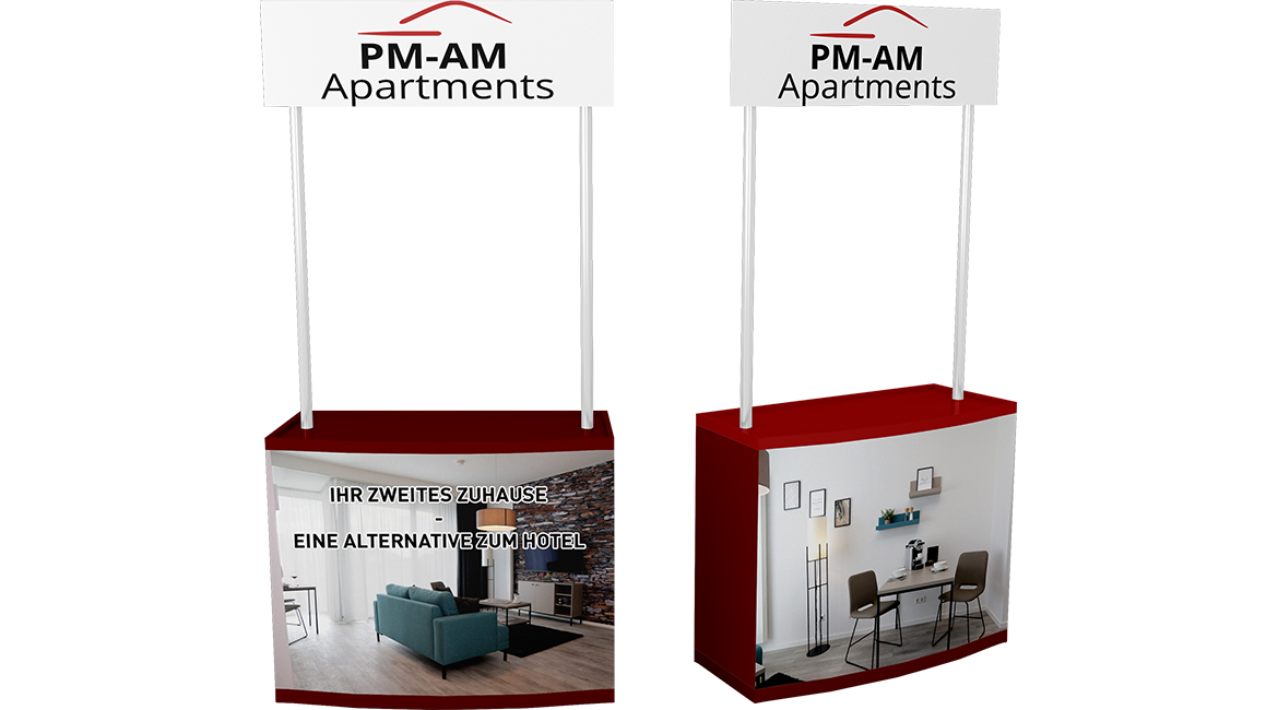 Der Messestand unseres PM-AM Apartments Team - wenn Sie ihn in Dortmund oder woanders sehen, sprechen Sie uns gerne an!